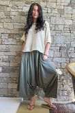 Oscar Asymmetric Hareem Skirt Pant Khaki